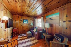 TV, fireplace, DVD player - Updated historical cottage near the beach with a fireplace, washer/dryer, AC (Empire)
