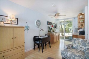 Interior - Cute riverfront condo w/ shared deck, and kitchenette - close to beach (Saugatuck)