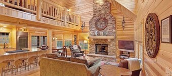 Log Cabin-Style Home with Private Hot Tub and Close Proximity to the Lake