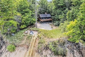 Exterior - Lakefront house on 5 acres with gorgeous lake views, private beach, kayaks (Manistee)