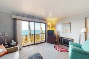 TV, fireplace, DVD player - Tasteful Glen Arbor condo with beautiful Lake Michigan views, deck & fireplaces (Glen Arbor)