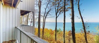 Tasteful Glen Arbor condo with beautiful Lake Michigan views, deck & fireplaces