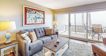 Bayfront condo with lake & bay views, deck, 2 fireplaces, private washer/dryer