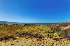On the beach - Beachfront condo in Glen Arbor with deck, fireplace, Lake Michigan views & W/D (Glen Arbor)