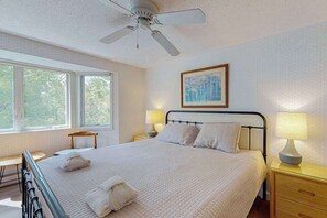 4 bedrooms, WiFi, bed sheets - Darling condo on Lake Michigan with washer/dryer, deck, lake views, fireplace (Glen Arbor)