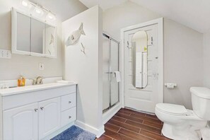Shower, hair dryer, towels - Enjoy a scenic getaway, a relaxing hot tub, and seasonal comfort. (New Buffalo)