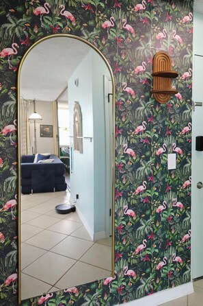 Interior - Wake up to Gulf views and sunsets from your private balcony. This penthouse studio beachfront escape at Estero Beach & Tennis Club on the south end of Fort Myers Beach.  Sleeps 2, a king bed—perfect for couples. (Fort Myers Beach)