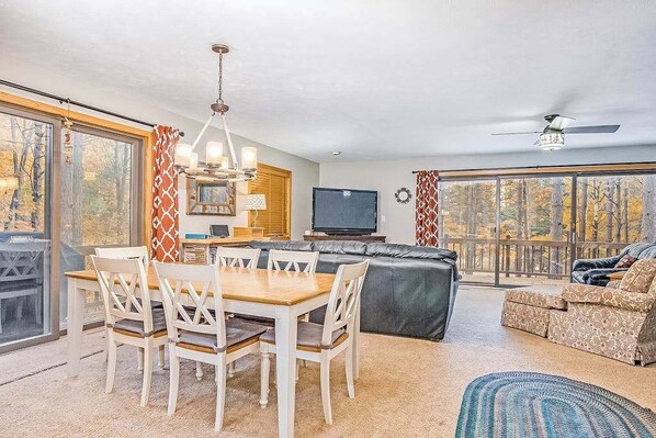 TV, DVD player, offices - Stunning two-story home in the trees w/ a firepit, furnished deck, & balcony (Thompsonville)