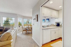 Interior - Beachfront condo on Lake Michigan with fireplace, deck, washer/dryer, great view (Glen Arbor)