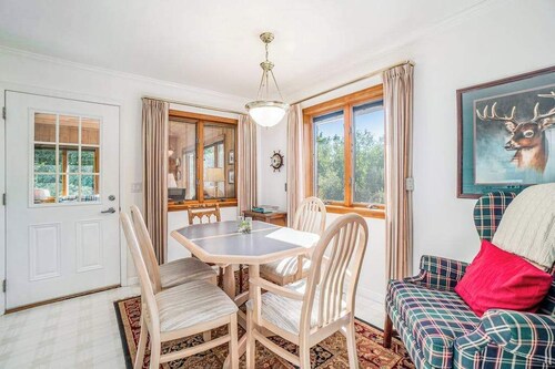 Dog-friendly, lake view home with three season room, fireplace, video projector