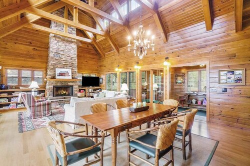 Lakefront home with Platte Lake views - private dock, kayaks & paddleboards