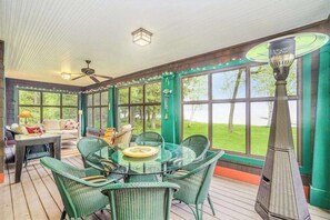 Dining - Lakefront home with Platte Lake views - private dock, kayaks & paddleboards (Beulah)