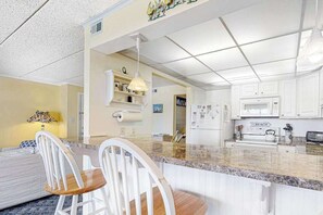 Fridge, microwave, oven, stovetop - Stunning Condo w/Marina Views From Balcony, Shared Pool, AC, Private W/D, WiFi (Ocean City)