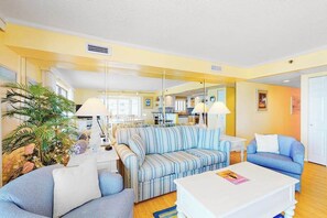 TV, DVD player, offices - Oceanfront Golden Surf Condo with ocean view, AC & W/D - the beach awaits (Ocean City)