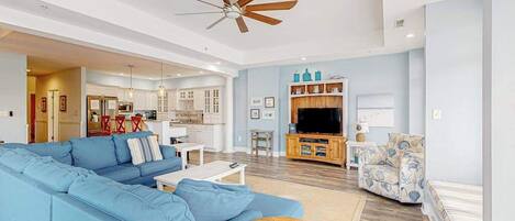 TV, DVD player, offices