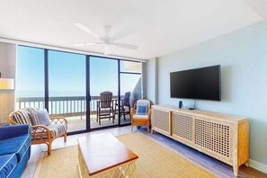TV, offices - Oceanfront Century I Condo w/ Ocean & Bay Views, W/D, AC, WiFi, Shared Pool/Gym (Ocean City)