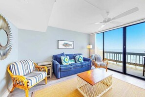 TV, offices - Oceanfront Century I Condo w/ Ocean & Bay Views, W/D, AC, WiFi, Shared Pool/Gym (Ocean City)