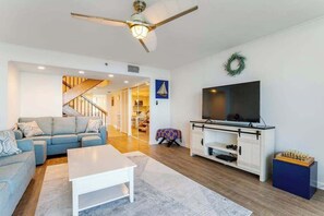 TV, offices - 22nd Floor Oceanfront Century I Condo w/ Ocean Views, W/D, WiFi, & Shared Pool (Ocean City)