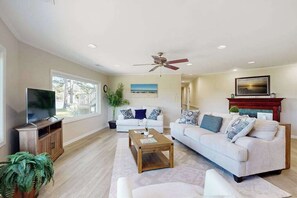 TV, offices - Secluded Oasis with Expansive Outdoor Spaces, Bay Views, and Modern Amenities (West Ocean City)