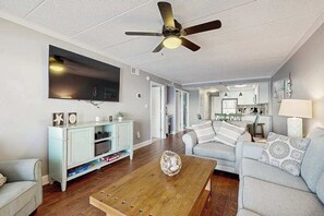 TV, DVD player, offices - Oceanfront Oceana II Condo w/ Panoramic Ocean Views, WiFi, AC & Shared Pool (Ocean City)