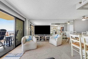 TV, DVD player, offices - Oceanfront Condo w/ Gorgeous View, 2 Balconies, Central Air & Shared Pool (Ocean City)