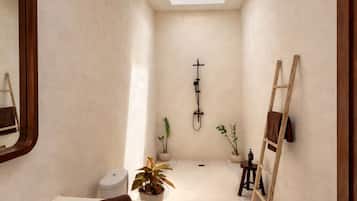 Kamar Double, 1 Tempat Tidur King, AC, pemandangan kebun | Kamar mandi | Pengering rambut, handuk, sabun, dan sampo