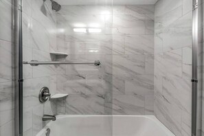 Shower, hair dryer, towels - Oceanfront escape with beach access, pools, sauna, tennis, & fitness room (Ocean City)