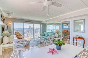 TV, DVD player, offices - Bright beachfront condo with balcony, amazing views, W/D, & central AC (Ocean City)