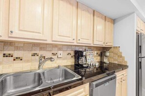 Fridge, microwave, oven, stovetop - Oceanfront Century I Condo w/ Ocean View, WiFi, Washer/Dryer, AC, Shared Pool (Ocean City)
