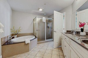 Shower, hair dryer, towels - Belmont Towers 410 (Ocean City)