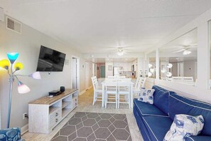 TV, DVD player, offices - Unbeatable beach condo with balcony, W/D, pools, game room & gym (Ocean City)