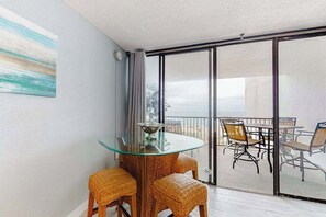 Dining - Breezy, Oceanfront Condo with Balcony, AC, WiFi, Laundry & Shared Outdoor Pool (Ocean City)