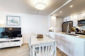 Fridge, microwave, oven, stovetop - Newly Renovated, Oceanfront Condo with Balcony, Great View, AC & Shared Pool (Ocean City)