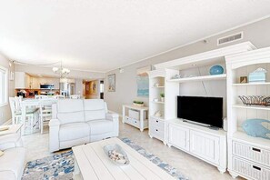 TV, DVD player, offices - Oceanfront Condo with Balcony, Ocean View, AC & Shared Hot Tub/Pools/Sauna (Ocean City)