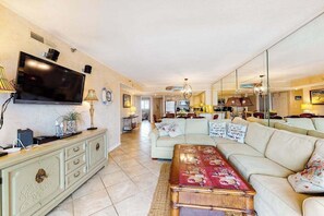 TV, DVD player, offices - Oceanfront Condo with Balcony, Ocean & Bay Views, AC & Shared Pools/Hot Tub (Ocean City)
