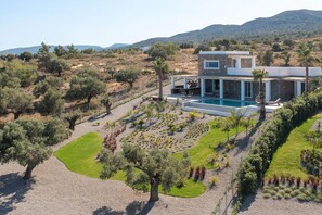 Holiday Home Exterior [summer] - Private Villa Escape in Rhodes for 8 (South Rhodes)