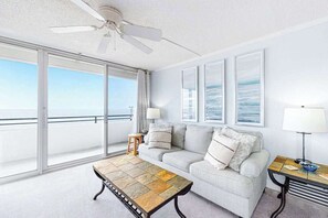 TV, offices - Newly Updated Oceanfront Veranda Condo with Private Deck, WiFi, AC & Shared Pool (Ocean City)