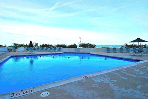 Pool - Oceanfront Condo with a Balcony, Beach Views, AC, WiFi & Shared Outdoor Pool (Ocean City)