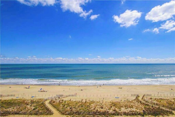On the beach - Refined, Oceanfront Condo with Balcony, Central AC, WiFi & Shared Hot Tub/Pools (Ocean City)