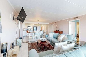 TV, fireplace, DVD player, offices - Waterfront Family-Friendly Condo w/Private Balcony, A/C, Shared Outdoor Pool (Ocean City)
