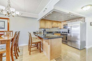 Fridge, microwave, oven, stovetop - Partial Ocean View Condo w/Private Balcony, Central A/C, Shared Outdoor Pool (Ocean City)