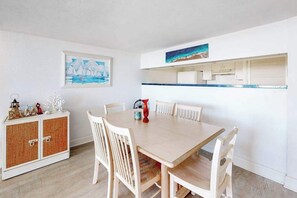 Dining - Oceanfront condo with shaded balcony, WiFi, AC, washer/dryer, & pool (Ocean City)