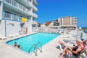 Pool - Ocean Block Condo with Central AC, WiFi, Gas Fireplace, W/D & Shared Pool (Ocean City)