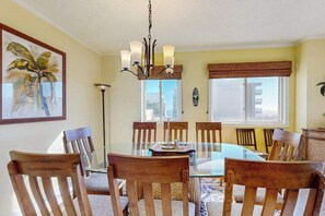 Dining - Ocean Block Condo with Central AC, WiFi, Gas Fireplace, W/D & Shared Pool (Ocean City)
