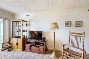 TV, DVD player, offices - Well-Located Oceanfront Condo w/Private Balcony, W/D, Shared Outdoor Pool (Ocean City)