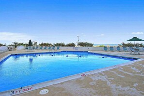 Pool - Oceanfront Condo with Sunrise Views, Balcony, AC, WiFi & Shared Outdoor Pool (Ocean City)