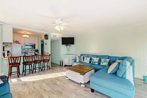 TV, DVD player, offices - Oceanfront Condo with 2 Balconies, Ocean/Bay Views, WiFi & Shared Pool (Ocean City)