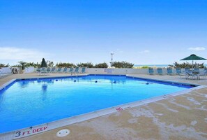 Pool - Oceanfront Condo with a Balcony, Great View, AC, WiFi & Shared Outdoor Pool (Ocean City)