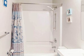 Shower, towels - Well-Equipped Beach-Themed Condo w/Shared Pool, Private W/D, Free WiFi (Ocean City)