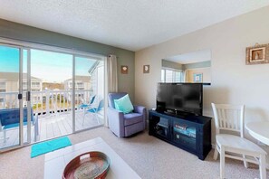 TV, DVD player, offices - Canal-Front Condo w/ Water Views, Balcony, WiFi, AC, Laundry & Shared Pool (Ocean City)